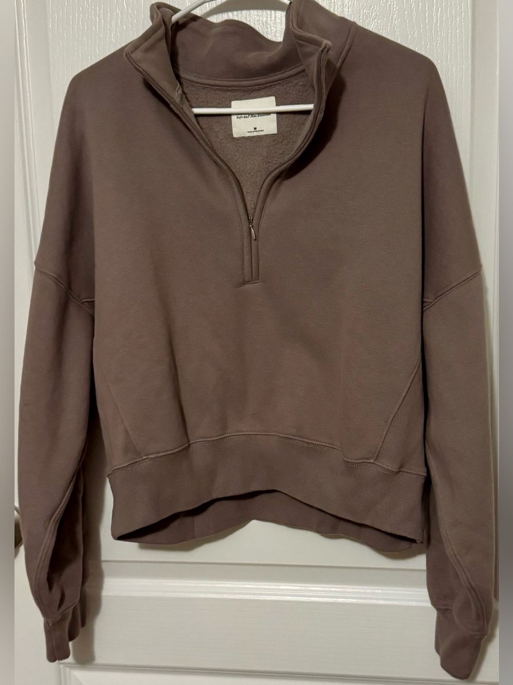 Abercrombie & Fitch Women's Half-Zip Sweatshirt - Beige